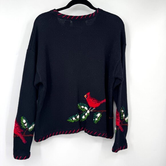 Design Options Cardinal Bird Philip Jane Gordon Sweater Cardigan woman's  size L - Picture 11 of 13